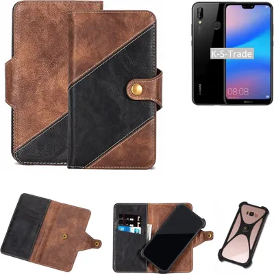 Produktbild von K-S-Trade Handy Hülle Schutz Hülle Schutzhülle Bookstyle Case kompatibel mit Huawei P20 Lite Handy Cover Hülle Schutztasche 1x