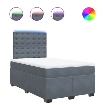 Produktbild von Boxspringbett mit Matratze Dunkelgrau 120x200 cm Samt