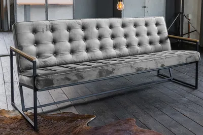 Produktbild von KAWOLA Sofa ARLY Polsterbank Bezug Velvet grau