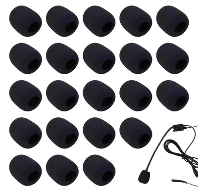 Immagine prodotto di Parabrezza per microfono - Schiuma - Nero - 20 pezzi - 8 x 22 x 30 mm
