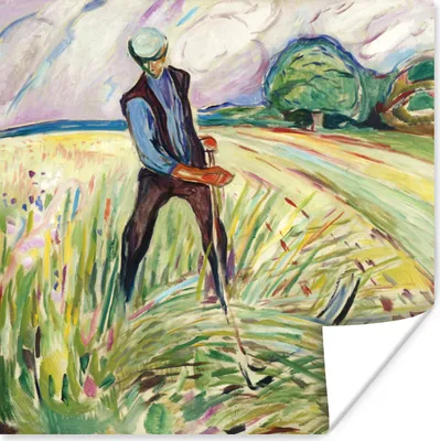 Produktbild von MuchoWow® Poster Der Heuwender - Edvard Munch 50x50 cm - Wohnzimmerdekoration