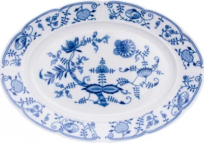 Produktbild von Natalie, ovale Schale, 30 cm, Zwiebel, Porzellan Thun 1794