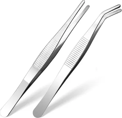 Produktbild von Pinzetten Set Edelstahl 14 cm Gebogen Gerade Universal Labor Wassertiere