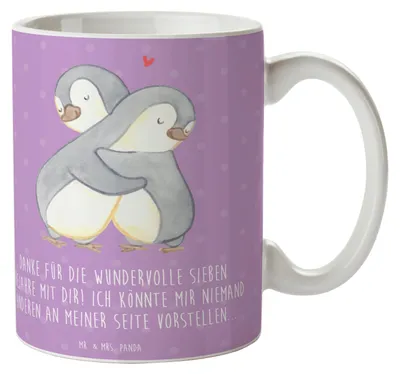 Produktbild von Mr. & Mrs. Panda Teepott 7. Hochzeitstag Kupferhochzeit - Lavendeltraum - Geschenk, Verbindung, Liebeserklärung, Ehejubiläum, Pott, Tasse, Becher, Kaffeebecher, Geschenke