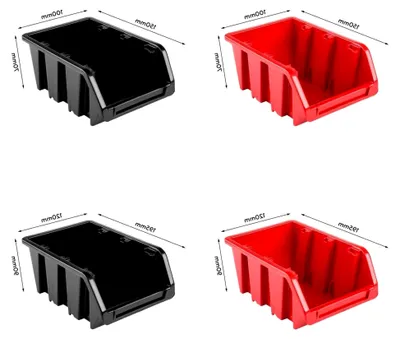 Produktbild von Lagersystem Werkstattregal | 78 x 78 cm | 50 stck. Box | Wandregal mit Stapelboxen - Wandplatten Extra Starke Schüttenregal Warkzeuglochwand Lagerregal Garage Regal