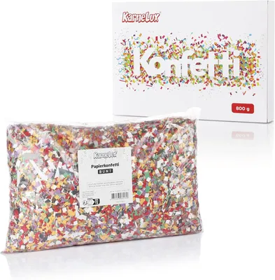 Produktbild von Papierkonfetti 800 g, mehrfarbig, für Kindergeburtstage, Hochzeit, Karneval, Silvester