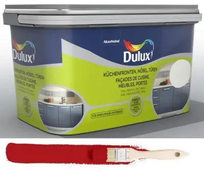 Produktbild von Dulux Fresh up Küchenfronten, Möbel, Türen satin, Fertig gemischt, Tür, Möbel, Fenster, Satiniert-glänzende Oberfläche, Madras Rot, Badezimmer, Schlafzimmer, Kinderzimmer, Esszimmer, Flur, Homeoffice, Küche, Wohnzimmer, 12 m²/L