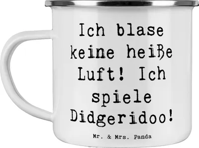 Produktbild von Mr. & Mrs. Panda Pott Spruch Didgeridoo Spieler - Weiß - Geschenk, traditionell, Blasinstrument, Musik, Instrument, Technik, Emaille Tasse, Becher, Teetasse, Musiker