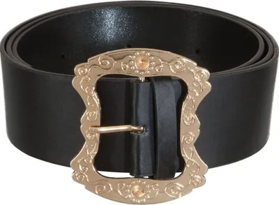 Gürtel schwarz mit verzierter Schnalle Gr. S-3XL Kostüm-Zubehör Weihnachtsmann Accessoire Fasching Karneval Mottoparty Weihnachten