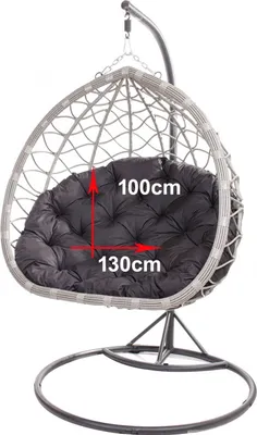 Obrázok produktu pre Vankúš na hlavu do závesného kresla 130x100cm antracit | Vankúše na záhradný nábytok | Podlahový vankúš pre deti | Vankúše na závesnú hojdačku