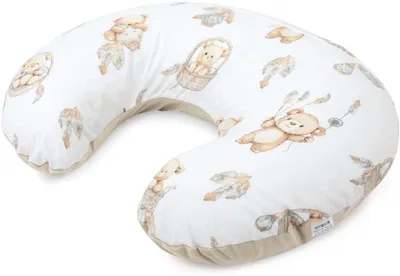 Produktbild von Boho Bears & Cappuccino Soft Velvet Stillkissen mit abnehmbarem Bezug