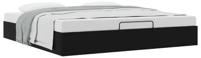 Image de Cadre de lit ottoman Noir King size Simili cuir