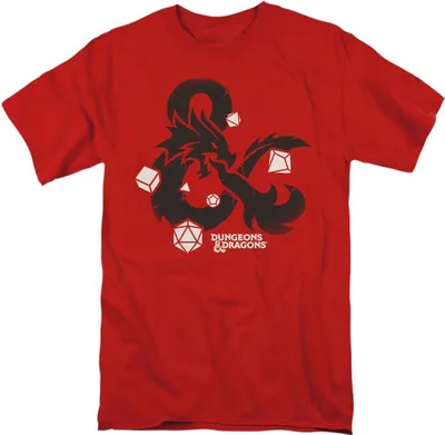 Immagine prodotto di Dungeons & Dragons - Maglietta "Ampersand" da uomo TV4984 (L) (Rosso)