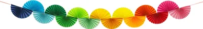 Image de Guirlande à éventails, 2,5 m, guirlande à éventails multicolore