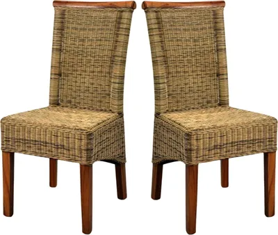 Produktbild von 2er Set Esszimmerstuhl Perth Rattan Küchenstuhl Esszimmer Küche Stuhl Stühle