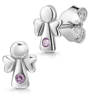 Produktbild von MATERIA by Matthias Wagner Kinder Ohrringe Schutzengel mit rosa Zirkonia SO-205-Rosa