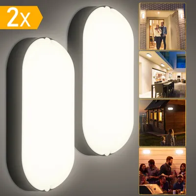 Produktbild von karpal 2x LED Feuchtraumleuchte 18W Ovalleuchte Kellerleuchte Badlampe Wannenleuchte