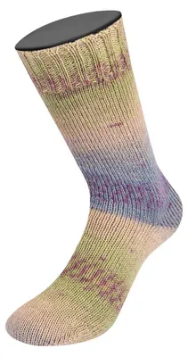Zdjęcie produktu dla Lana Grossa - Miles szeroki 6-warstwowy 150g Alpaca Print II 1203 khaki beżowy szaro-niebieski czerwono-fioletowy