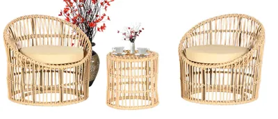 Produktbild von Garten Möbel Set 3tlg Sitzmöbel Garnitur Terrasse Couchtisch Sessel Hochwertiges