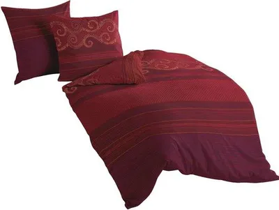 Obrázok produktu pre Sada posteľnej bielizne Unyqoos® 200x200 cm – červená, 100% bavlna, vrátane 2 vankúšových obliečok, so zipsom, možnosť prania do 60°C, vhodná do sušičky