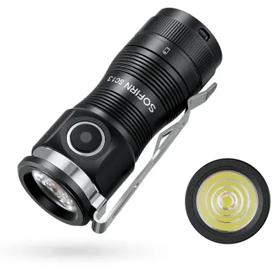 Image de Lampe de poche Mini-LED - Lampe tactique SC13 - LED SST40 - >350 lumens - 6000–6500 K - Rechargeable - Aimantée - Noir