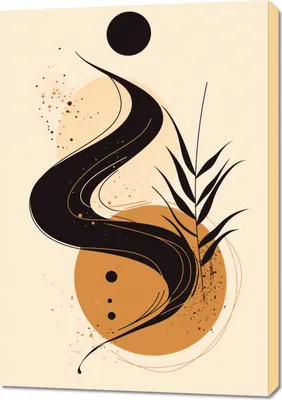 Produktbild von Modernes Bild 'Tanzen' 70x100cm Minimalistisch Beige Schwarz Gold, bedruckte Seiten