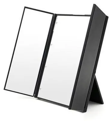 Produktbild von UNIQ LED Trifold Kosmetikspiegel Klappbarer Schminkspiegel mit LED Licht Schwarz
