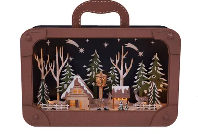 Produktbild von 3.06 Holzkoffer mit beleuchteter Winderlandschaft - LED Weihnachtsszene