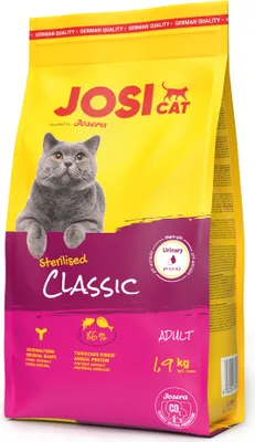 A bag of Josera JosiCat Sterilized Classic cat food.