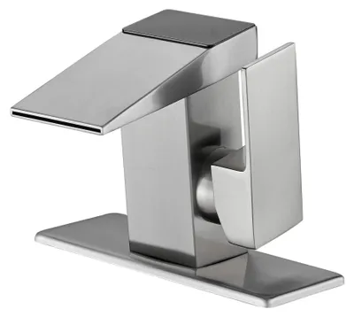 Produktbild von Waschtischarmatur Badezimmer - Digitale Wasserfallarmatur - LED Temperaturanzeige - Einhebelmischer - Warm- und Kaltwasser - Silber