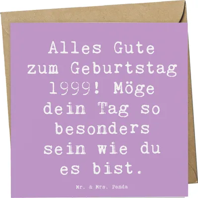Produktbild von Mr. & Mrs. Panda Grußkarte Spruch 1999 Geburtstag - Lavendeltraum - Geschenk, faltkarte, Geburtstagsgeschenk, Klappkarte, Alles Gute zum, Alter, Magie, Glückwunsch, Feier