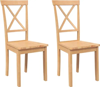 Produktbild von vidaXL Esszimmerstühle 2 Stk. Massivholz Gummibaum