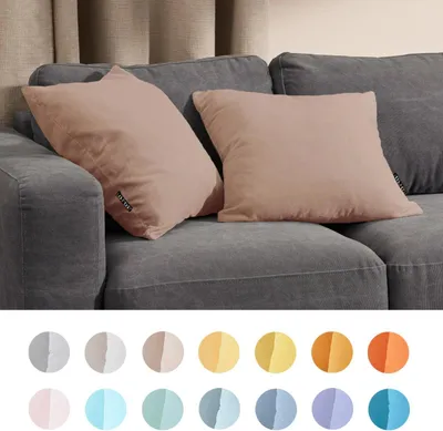 Produktbild von Lionmood Kissenbezug Pfirsichhaut Haptik Beige 40x40cm -1er- Kissenhülle Feinsamt Optik Dekokissen Sofakissen Matt Weich Uni Einfarbig - mit Reißverschluss