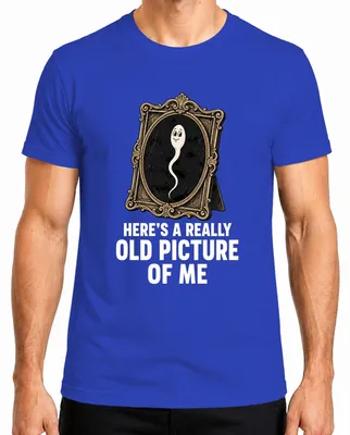 Productafbeelding van Hier is een heel oud foto van mij - grappig statement T-shirt, blauw, maat 3XL
