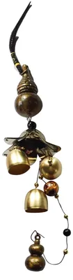 Produktbild von Vintage Windspiel aus Metall, Glücksglocke, Hängedekoration, Geschenk (Kürbis)