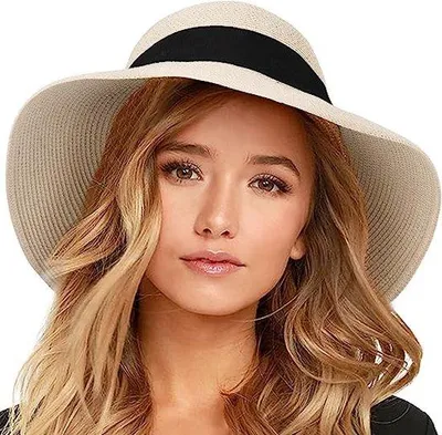 Produktbild von Famanu Sonnenhut Damen - Eleganter Sommerhut - Strohhut UV-Schutz - Faltbar