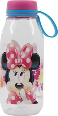Obrázok produktu pre Fľaša na pitie Minnie Mouse Disney 460 ml priehľadná s ružovým viečkom