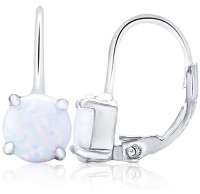 Produktbild von Beautiful silver earrings with synthetic opals AGUC2254