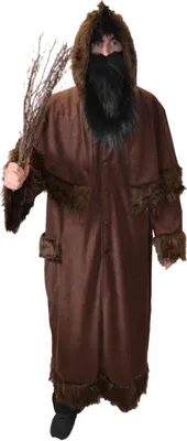Knecht Ruprecht Kostüm für Herren Einheitsgröße 136 cm lang Mantel braun Krampus Mittelalter Fasching Karneval Mottoparty