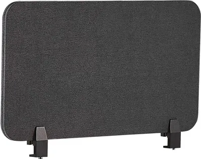 Produktbild von BELIANI Schreibtisch Trennwand Dunkelgrau Stoff PET Kunststoff 72 x 40 cm zum Aufstellen Klemmen Schallschutz Sichtschutz Pinnwand Büro Home Office