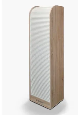Produktbild von Rolloschrank Aktenschrank Eiche sägerau Rollo Weiß