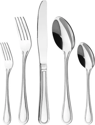Produktbild von Silbernes Besteckset - Tafelbesteck für 6 Personen - 30-teilig - Poliert