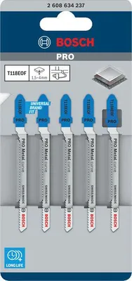 Produktbild von PRO Metal curve T118EOF Stichsägeblatt, 83 mm, 5-tlg.