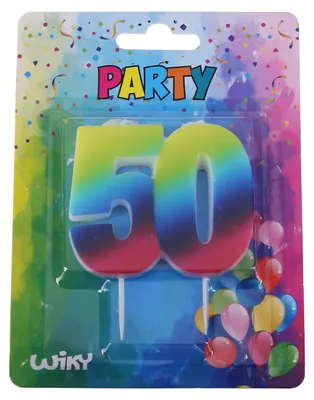 Obrázek produktu pro Párty svíčka číslo 50 Duha