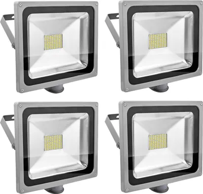 Produktbild von 4pcs 80W LED Fluter SMD Strahler mit PIR Bewegungsmelder,Greenmigo 120° Fluter IP65 Wasserdicht Aluminiumkörper Grau Kaltweiß