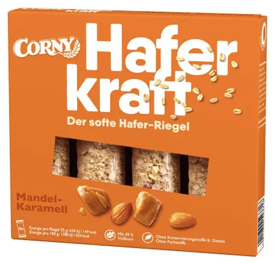 Obrázek produktu pro Corny Oat Power Almond Caramel Bar celozrnné ovesné vločky 140g