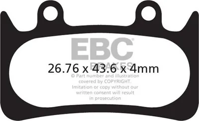 Zdjęcie produktu dla CFA385R - Klocki hamulcowe rowerowe (organiczne wyczynowe) EBC Brakes
