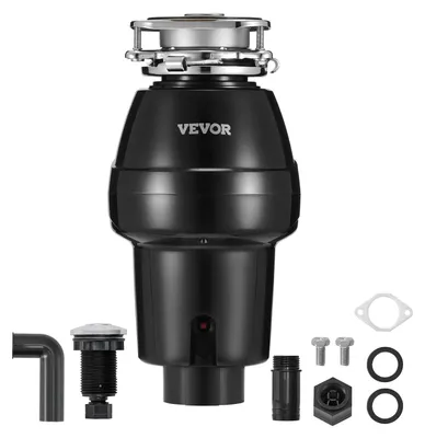 Imagen del producto de VEVOR, Triturador de residuos de cocina, máquina para triturar residuos alimentarios, 1/2 HP, sistema de trituración de residuos alimentarios, 3 conjuntos de tornillos, 3820 RPM