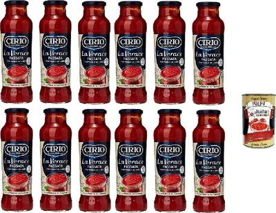 Produktbild von Cirio Passata Verace Tomatenpassata 12x700g cremig mild 100% italienische Tomaten Vorratspack für Saucen Pizza Pasta + Italian Gourmet polpa