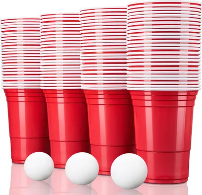 Immagine prodotto di TRESKO Bicchieri da festa rossi 250 pezzi Bicchieri da bere riutilizzabili in plastica Bicchieri da festa birra pong